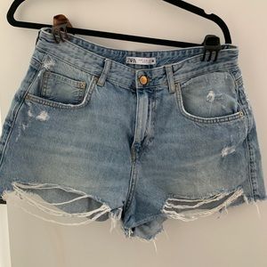 Zara high waisted denim shorts